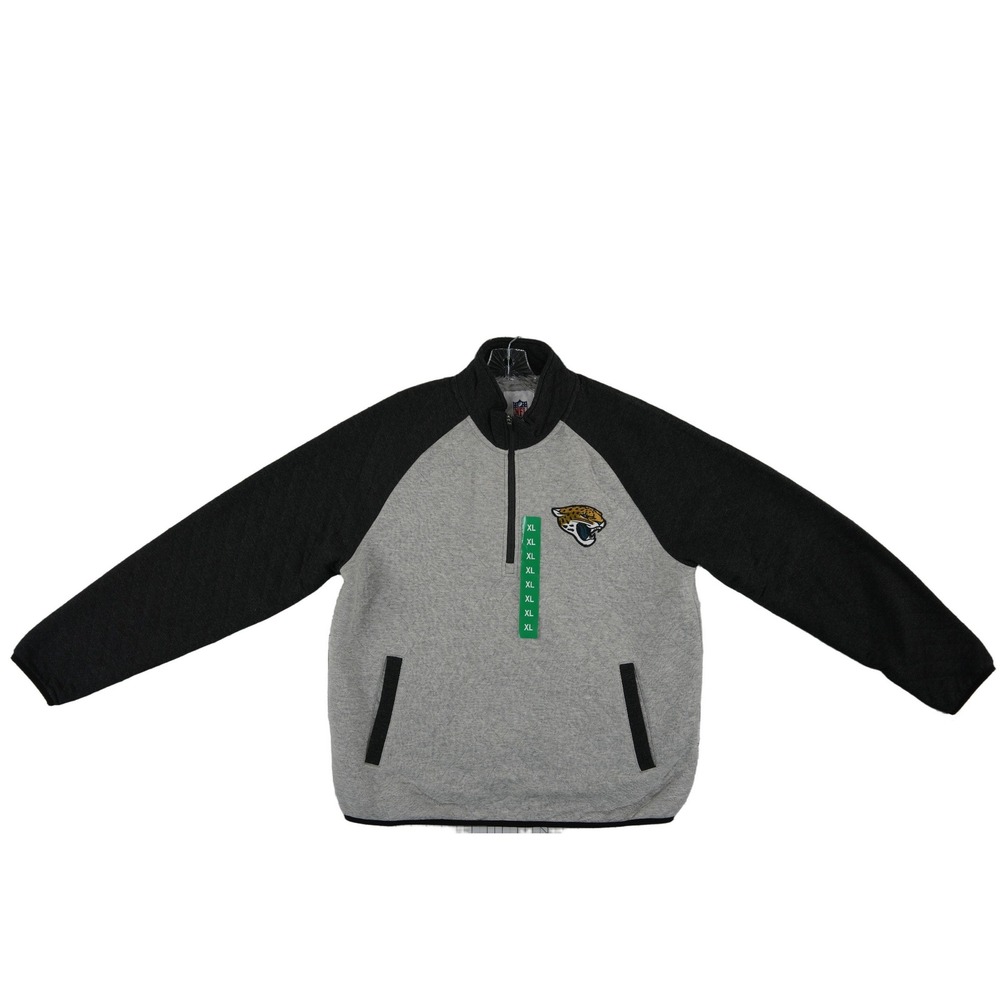 NWT NFL Jacksonville Jaguars Jacket Men's Size XL Gray Quilted 1/4 Zip Sweater